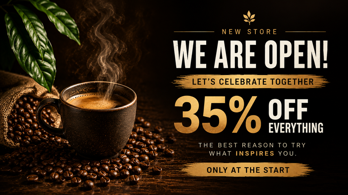 Bloom Coffee grand opening sale with 35 percent off